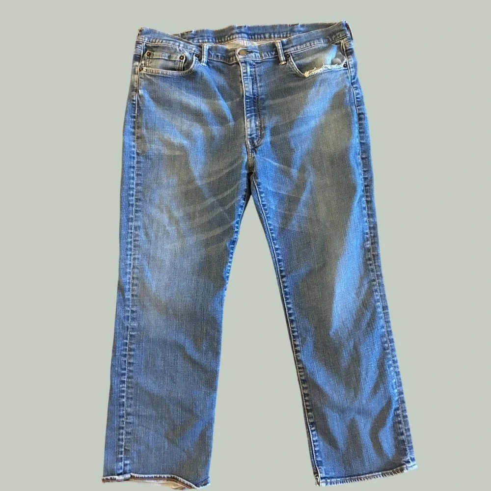 Levi's 514 Straight Fit Mens Blue Jeans 42x30 Medium Wash Denim Pants